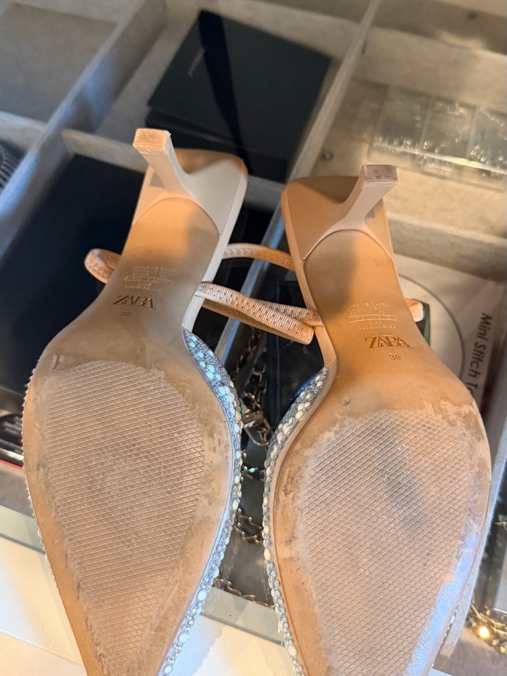 Zara Pearl-Embellished Pointed Slingback in Ivory - Picture 7 of 7